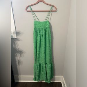 Kelly green tiered maxi dress